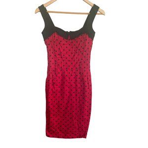 Switchblade Stilleto Small Red and Black Polka Dot Rockabilly dress